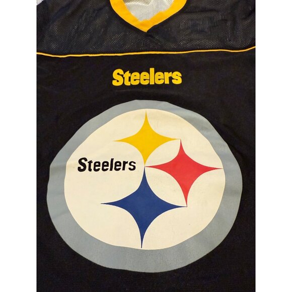 NFL Steelers Reversible Flag Football Jersey With BOOMER Name Black & White Mesh - Picture 4 of 13